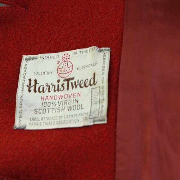 Beautiful Harris Tweed 60's red coat - Picture 2 of 3